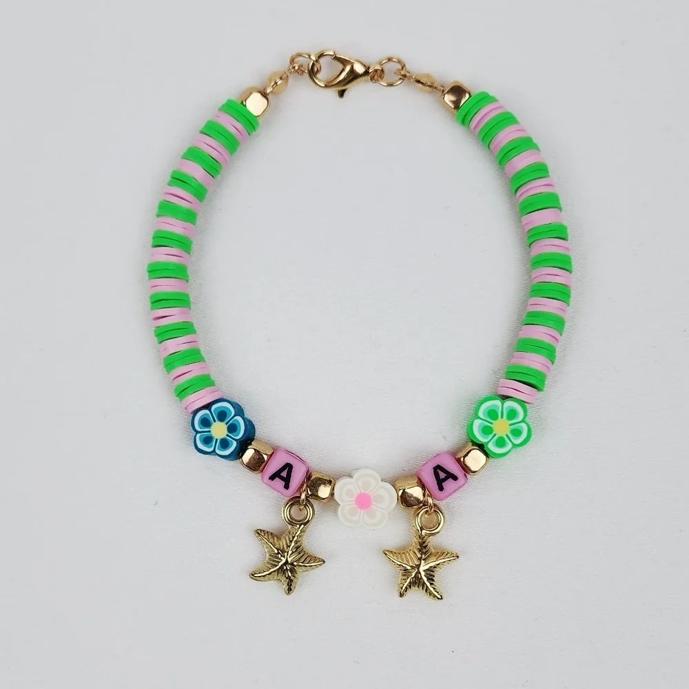 Handmade Flower Letter A Bracelet